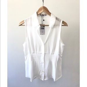 Mango White sleeveless top